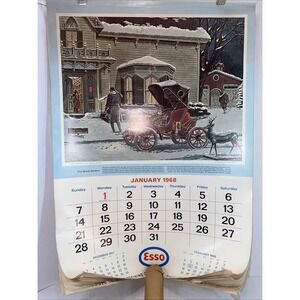Vintage1968 Esso Calendar Advertising  HUMBLE OIL & REFINING Company